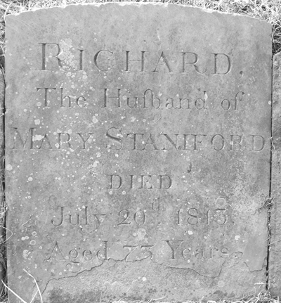 Gravestone of Richard Staniford